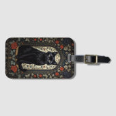 Black Cat William Morris Geïnspireerd Bagagelabel (Voorkant (horizontaal))
