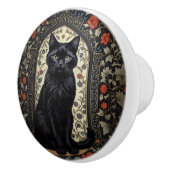 Black Cat William Morris Geïnspireerd Keramische Knop (Rechts)
