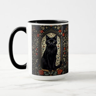 Black Cat William Morris Geïnspireerd Mok