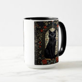 Black Cat William Morris Geïnspireerd Mok (Voorkant rechts)