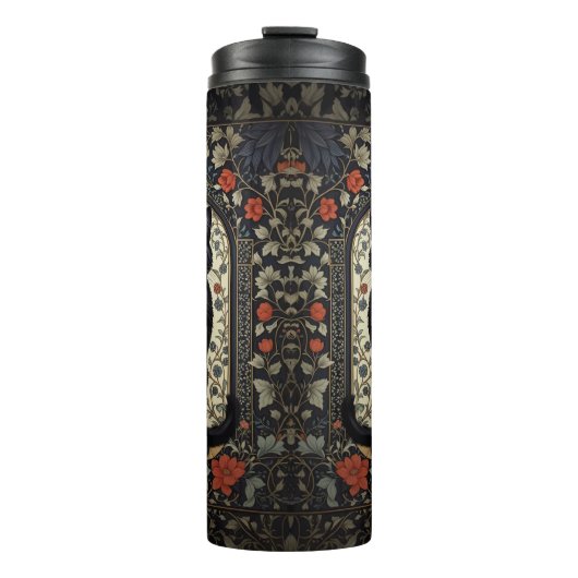 Black Cat William Morris Geïnspireerd Thermosbeker (Voorkant)