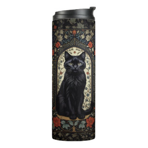 Black Cat William Morris Geïnspireerd Thermosbeker