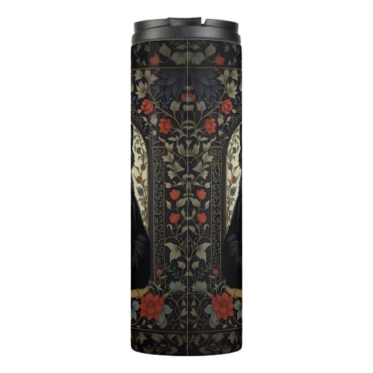 Black Cat William Morris Geïnspireerd Thermosbeker (Achterkant)