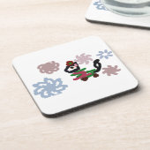 Black cat winter  bier onderzetter (Linkerzijde)