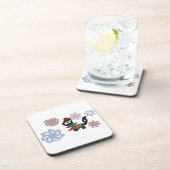 Black cat winter  bier onderzetter (Rechterzijde)