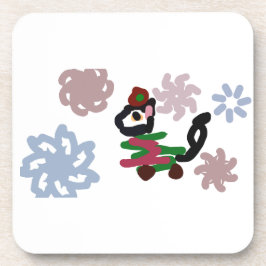 Black cat winter  bier onderzetter