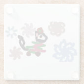 Black cat winter  glazen onderzetter (Achterkant)