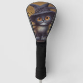 Black Cat Witch Cat Golfheadcover (Voorkant)