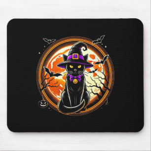 Black Cat Witch Cats Enge Halloween Cat Muismat
