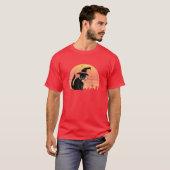 Black Cat Witch Full Moon Halloween Costum T-shirt (Voorkant volledig)