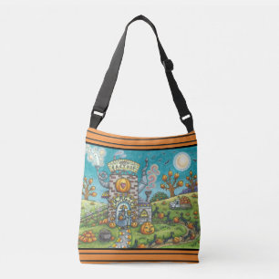 BLACK CAT WITCH PUMPKIN PIE FACTORY CROSS BODAG CROSSBODY TAS