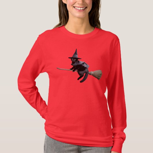 Black Cat Witch T-shirt (Voorkant)
