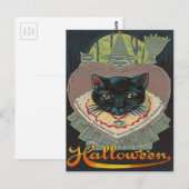 Black Cat Witch Witch Hour Full Moon Briefkaart (Voorkant / Achterkant)