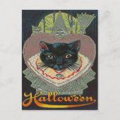 Black Cat Witch Witch Hour Full Moon Briefkaart (Voorkant)
