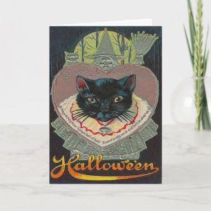 Black Cat Witch Witch Hour Full Moon Kaart