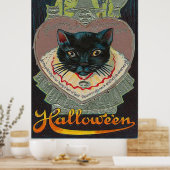 Black Cat Witch Witch Hour Full Moon Poster (Keuken)