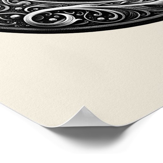 Black Cat Witch Witchy Letter C Custom Initiaal Poster (Hoek)