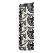 Black Cat Witch Witchy Letter C Custom Initiaal Thermosbeker (Gedraaid links)