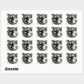 Black Cat Witch Witchy Letter C Custom Initiaal Vierkante Sticker (Vel)