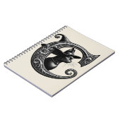 Black Cat Witch Witchy Letter C magische spreuk Notitieboek (Linkerzijde)