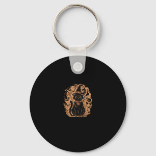 Black Cat Witch Wizard Mystieke Schattigee Zwarte Sleutelhanger