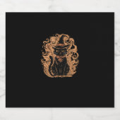 Black Cat Witch Wizard Mystieke Schattigee Zwarte Sparkling Wijnetiket (Enkel label)