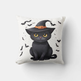 Black Cat Witches Pet Halloween Herfst Spooky Scha Kussen