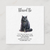 Black Cat Witch's familiar Vierkante Visitekaartje (Achterkant)