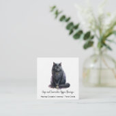 Black Cat Witch's familiar Vierkante Visitekaartje (Staand voorkant)