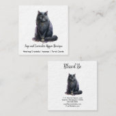 Black Cat Witch's familiar Vierkante Visitekaartje (Voorkant / Achterkant)