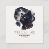 Black Cat Witchy Square Visitekaartje (Achterkant)