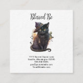 Black Cat Witchy Square Visitekaartje (Achterkant)