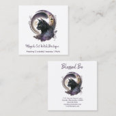 Black Cat Witchy Vierkante Visitekaartje (Voorkant / Achterkant)