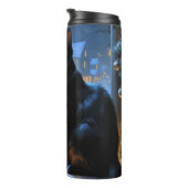 Black Cat With Christmas Lights Holiday Thermosbeker (Geroteerd rechts)