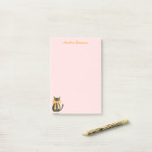 Black cat with coquette bow post-it® notes (Op bureau)