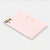 Black cat with coquette bow post-it® notes (Schuin)