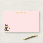 Black cat with coquette bow post-it® notes (Op bureau)