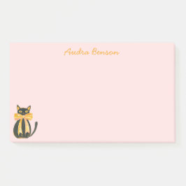 Black cat with coquette bow post-it® notes