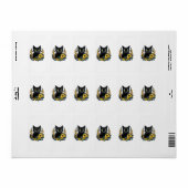black cat with flowers etiket (Full Sheet)