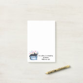 Black Cat with Flowers I'd Rather Be Sleeping Post-it® Notes (Op bureau)