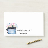 Black Cat with Flowers I'd Rather Be Sleeping Post-it® Notes (Op bureau)
