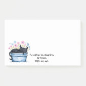 Black Cat with Flowers I'd Rather Be Sleeping Post-it® Notes (Voorkant)