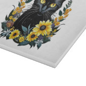 black cat with flowers snijplank (Hoek)