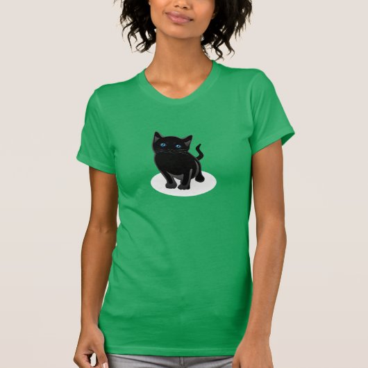 Black Cat Womens T-Shirt (Voorkant)