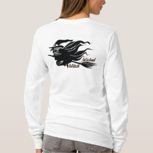 Black Cat Wyed Witch Halloween T-shirt