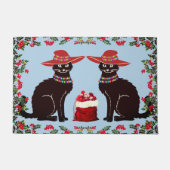 Black Cat X-mas Deurmat (Voorkant)