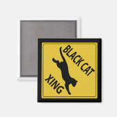 Black Cat Xing Magneet (Voorkant / Achterkant)