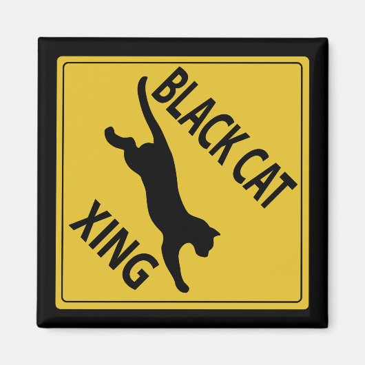 Black Cat Xing Magneet (Voorkant)