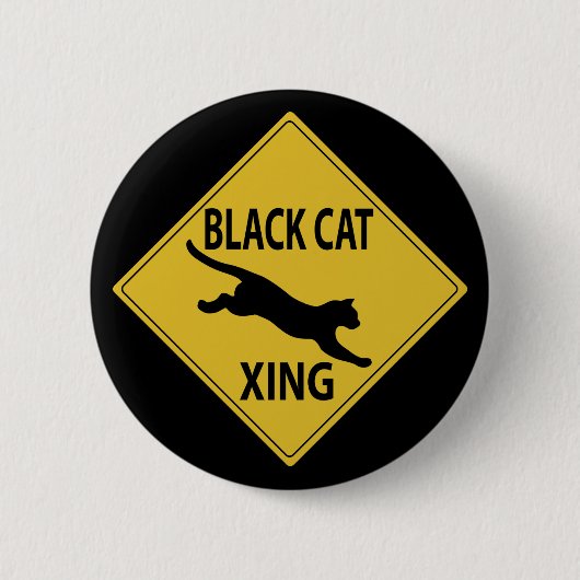Black Cat Xing Ronde Button 5,7 Cm (Voorkant)