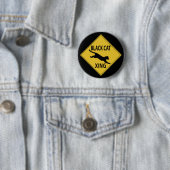 Black Cat Xing Ronde Button 5,7 Cm (In situ)